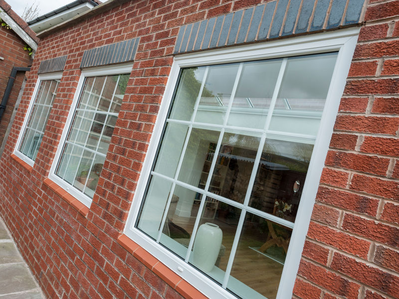 White uPVC casement window